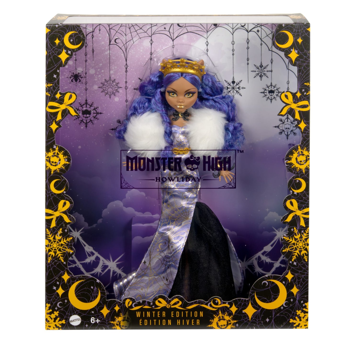 Monsterhigh-F¨ºtes de Fin D¡¯Ann¨¦e-Poup¨¦e Clawdeen Wolf Robe Violette