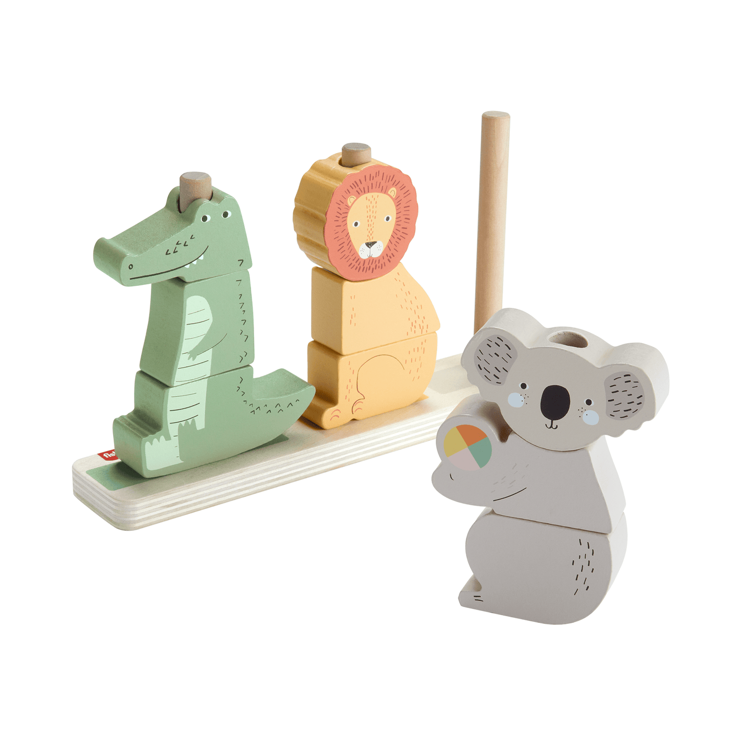 Fisher-Price Animaux en Bois ¨¤ Empiler et Trier, 10 ¨¦l¨¦ments