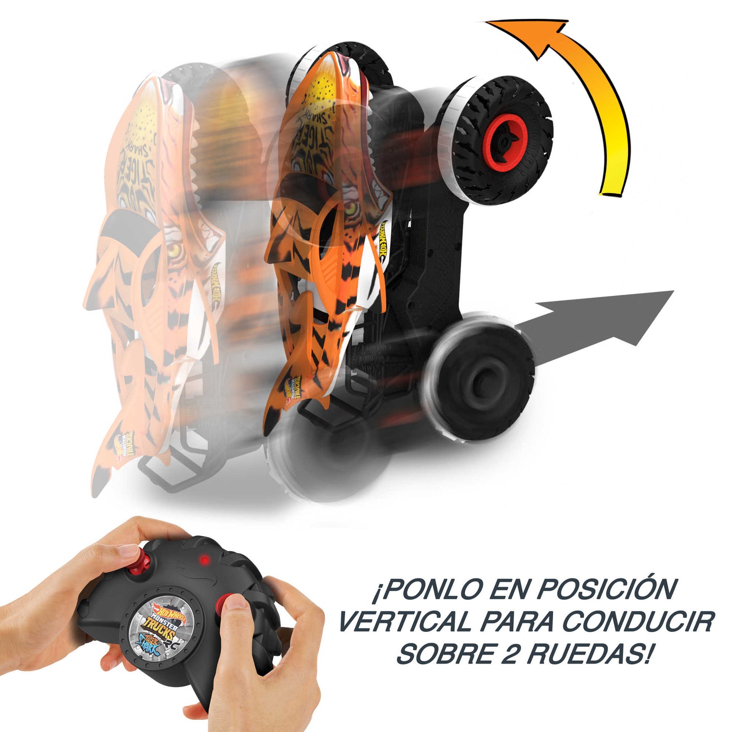 Hot Wheels Monster Trucks Veh¨ªculo a Control Remoto Tiger Shark Escala 1:15