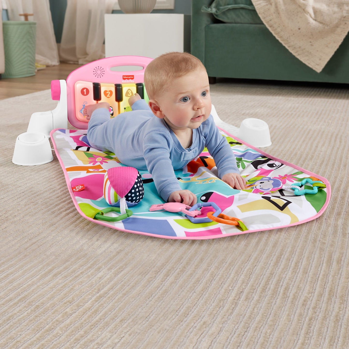 Fisher-Price  Tapis Piano Lumi¨¨res et Apprentissage, Pour B¨¦b¨¦, Rose
