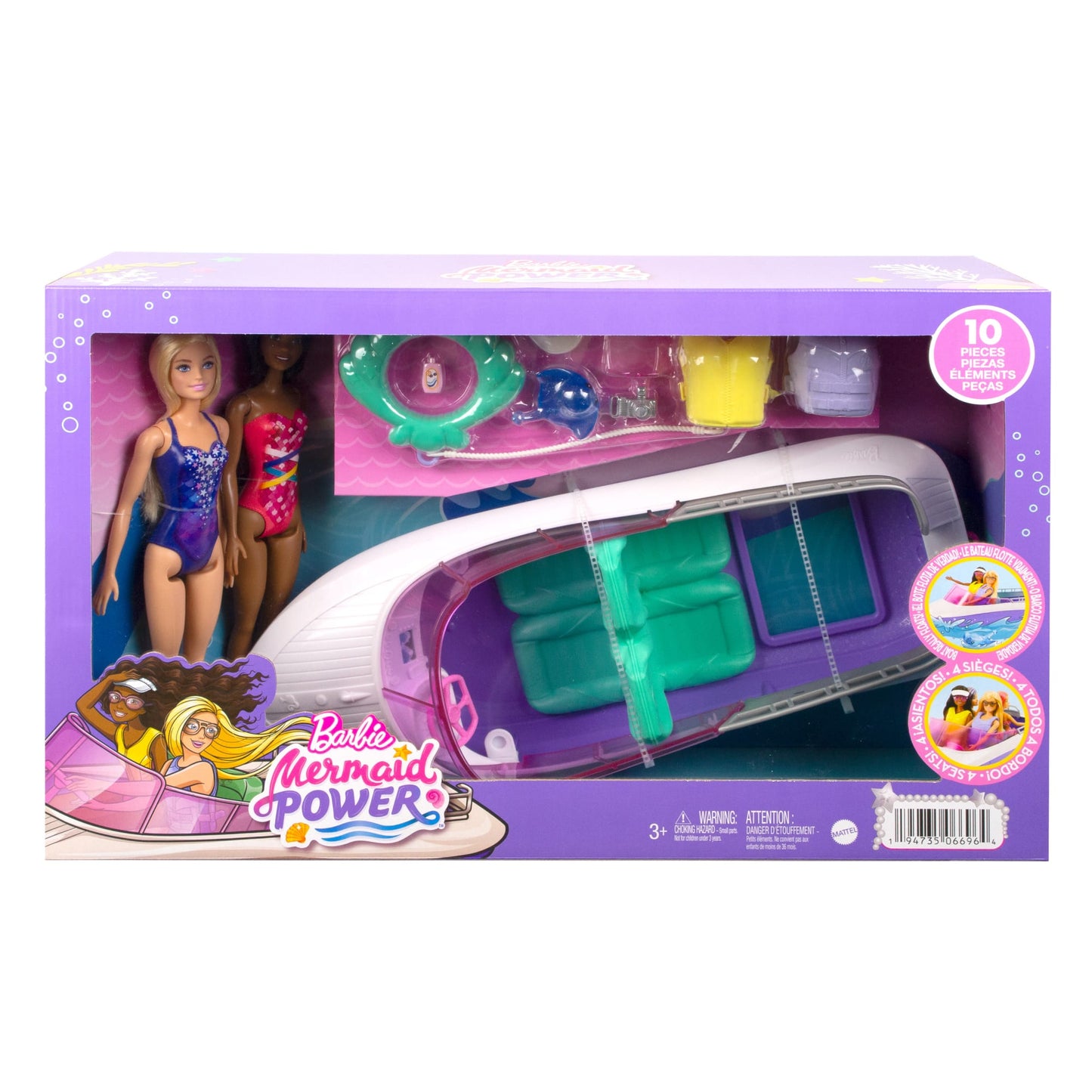 Barbie  Mermaid Power ?  Coffret de Jeu Avec Poup¨¦es et Bateau