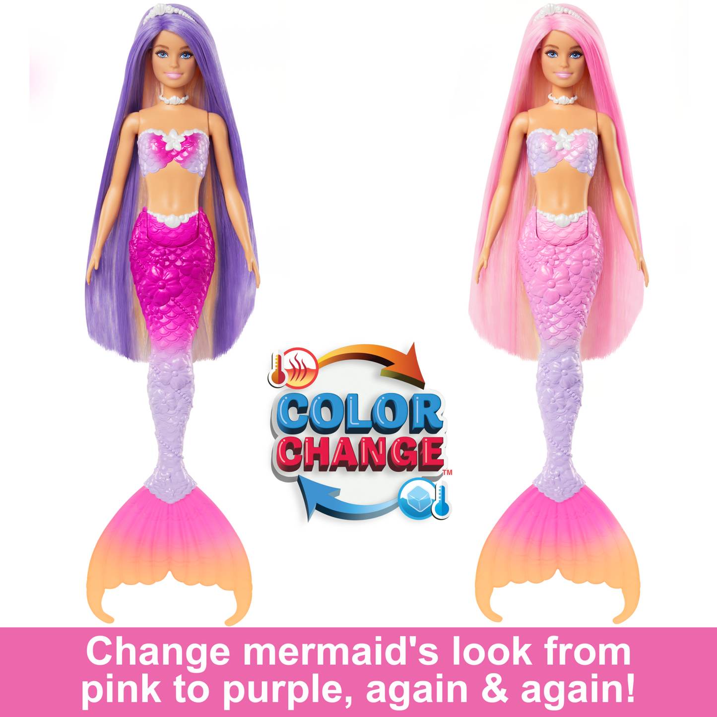 Barbie ¡°Malibu¡± Mermaid Doll With Color Change Feature, Pet Dolphin And Accessories
