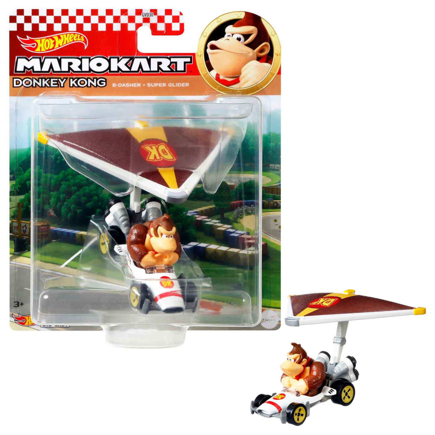 Hot Wheels Mario Kart Veh¨ªculo de Juguete Donkey Kong B-Dasher con Super Glider
