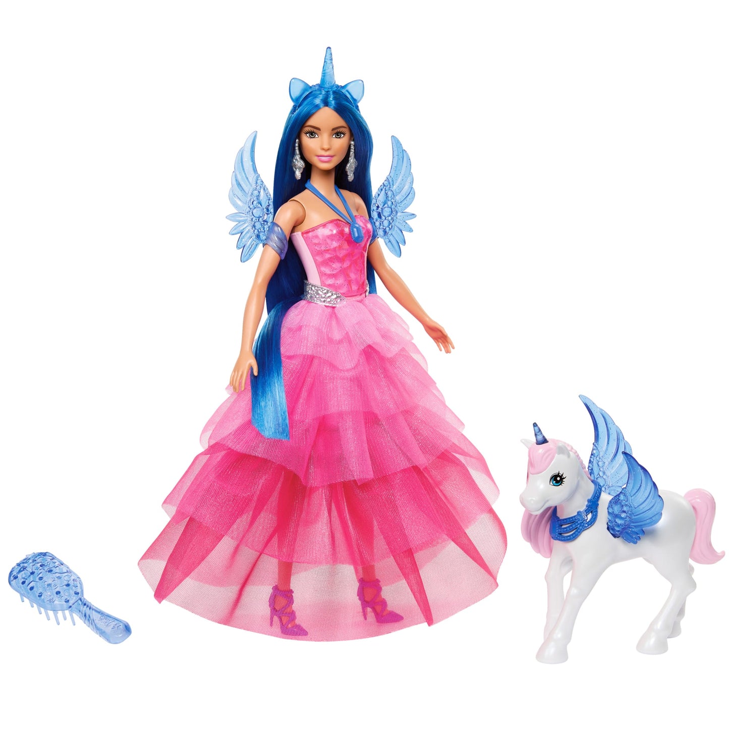 Barbie  65Anniversaire  Poup¨¦e et Animal  Licorne Ail¨¦e, Ch. Bleus