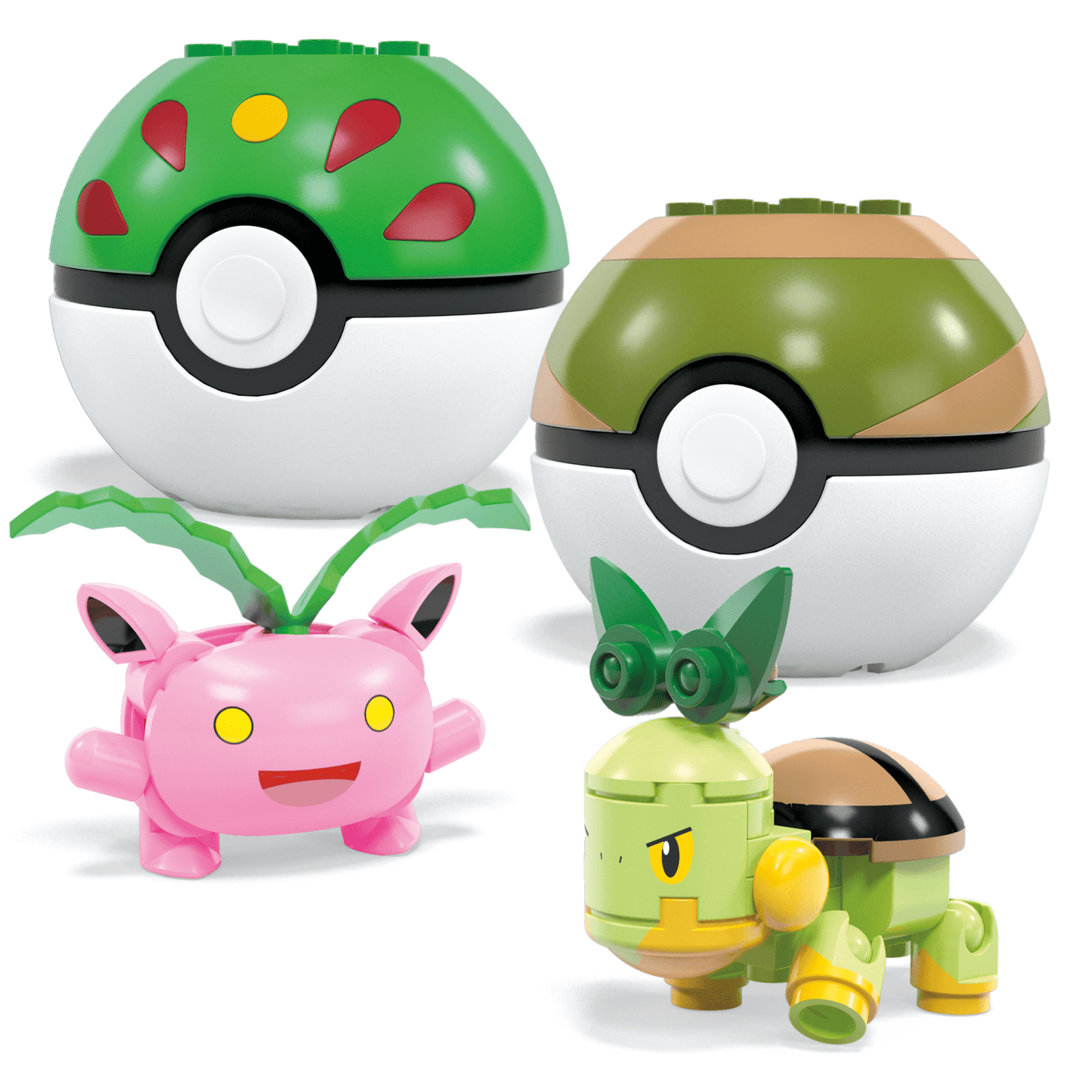 MEGA Pok¨¦mon Grass-Type Trainer Team Building Toy Kit, 4 Action Figures (118 Pieces) For Kids