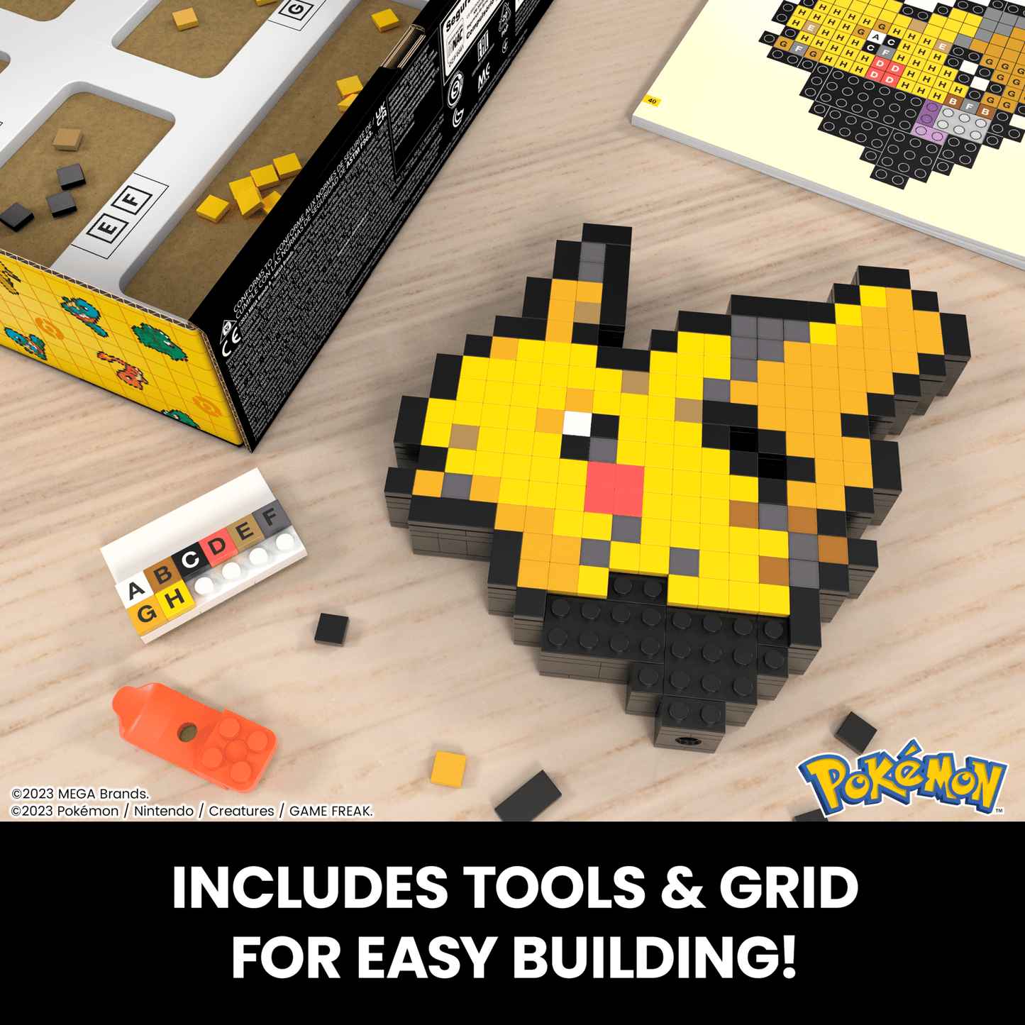 MEGA Pok¨¦mon Pikachu Building Toy Kit (400 Pieces) Retro Set For Collectors